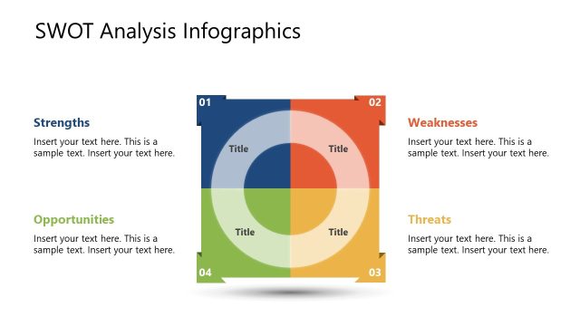 Editable Square Diagram for SWOT PPT Slide