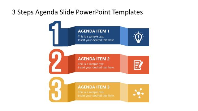 3 Agenda Items Big Numbers Slide Design