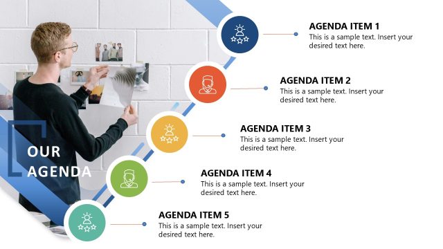 Free Five Agenda Items Diagonal Items with Photo