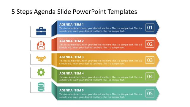 5 Agenda Items Design With Icons