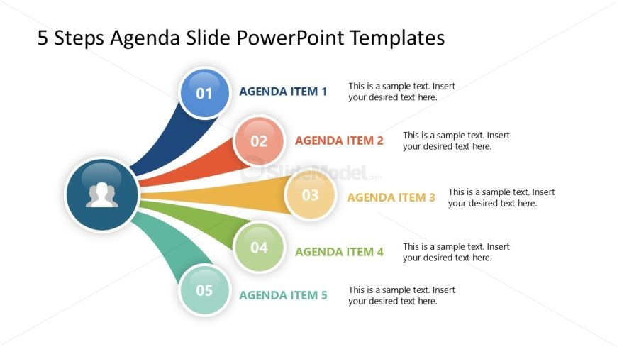 Free PPT Agenda 5 Items Falmes Design