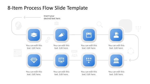 8-Item Process Flow Diagram PPT Template