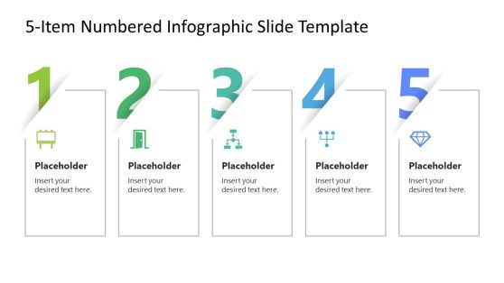 Free 5-Item Numbered Infographic Slide Template 