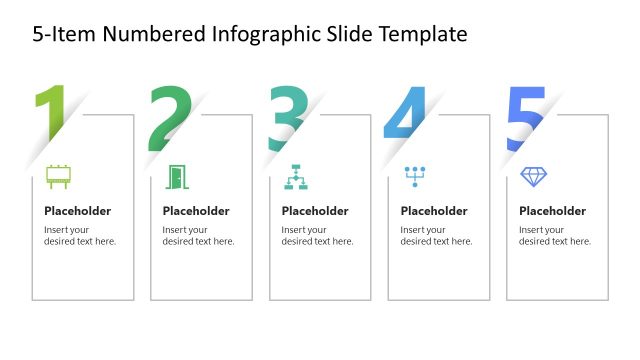Free 5-Item Numbered Infographic Template PPT Slide