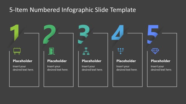 Editable 5-Item Numbered Infographic Slide