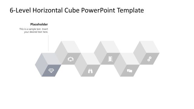 Customizable 6-Level Horizontal Cube Infographic Template