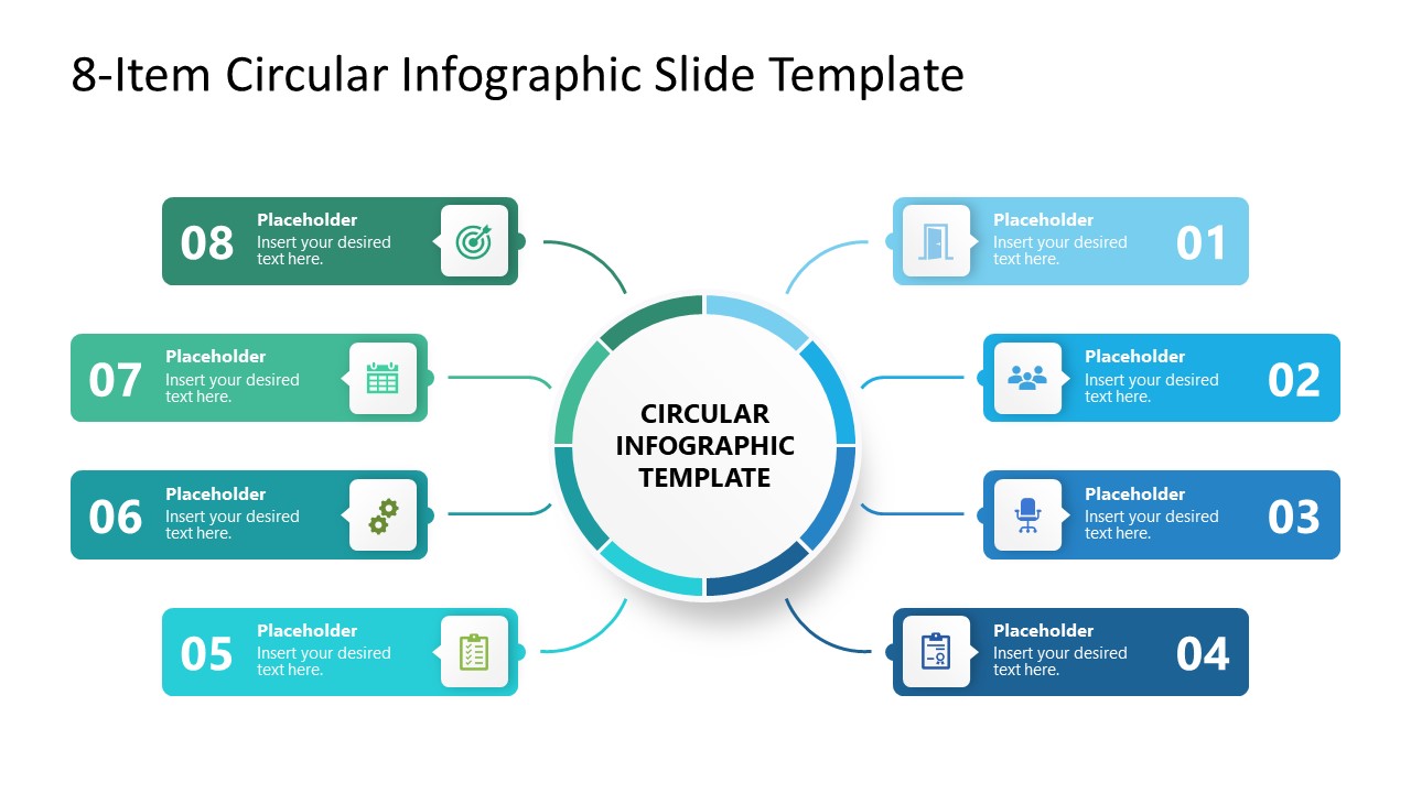 Free 8-Item Circular Infographic Presentation Slide 