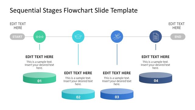 Free Sequential Stages Process Flow PPT Template