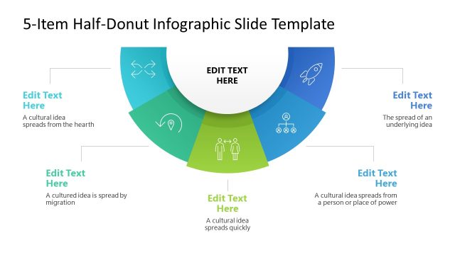 5-Item Half Donut Infographic Presentation Template