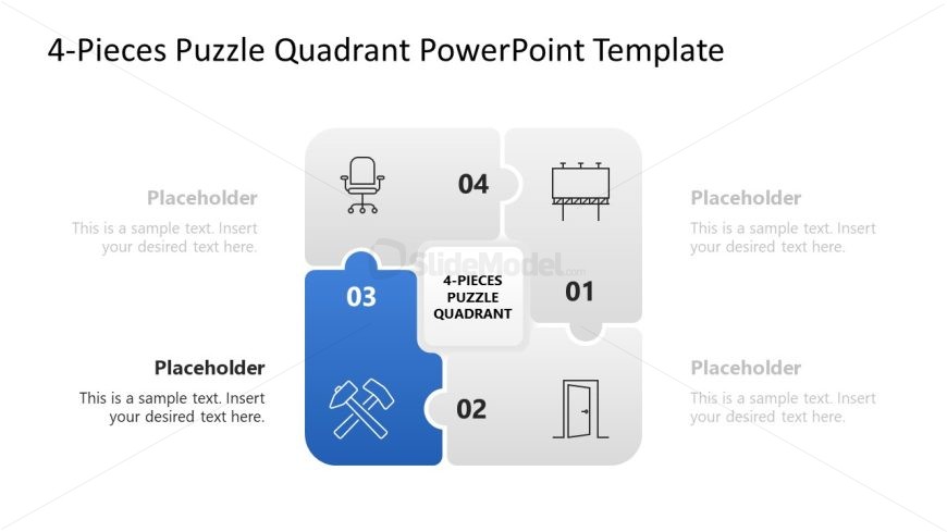 Free Puzzle Pieces Quadrant Diagram Template for PowerPoint