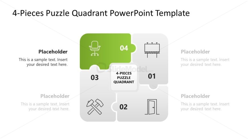 Free Puzzle Pieces Quadrant Diagram Template for Presentation