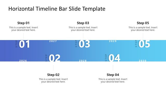 Free Horizontal Timeline Bar Template for PowerPoint