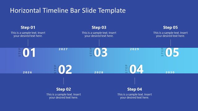 Customizable Horizontal Timeline Bar Template for Presentation