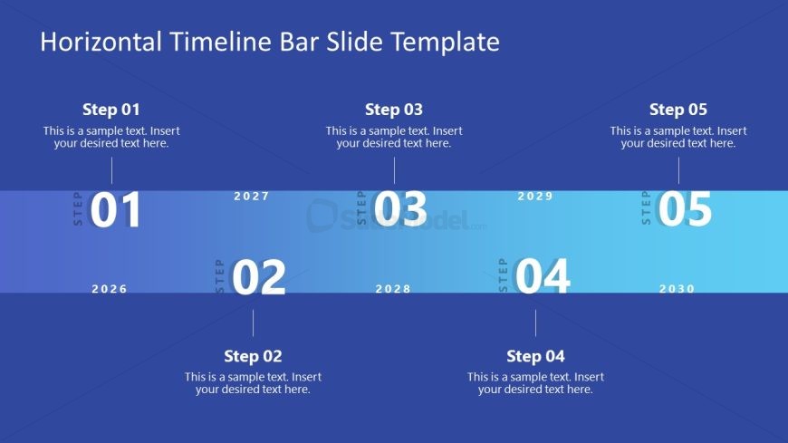 Free Horizontal Timeline Bar Slide Template