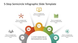 Free 5-Step Semicircle Infographic PPT Template