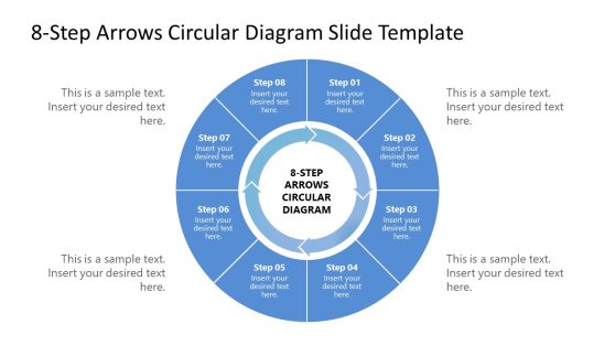 Editable Free 8-Step Circular Arrows Diagram Template