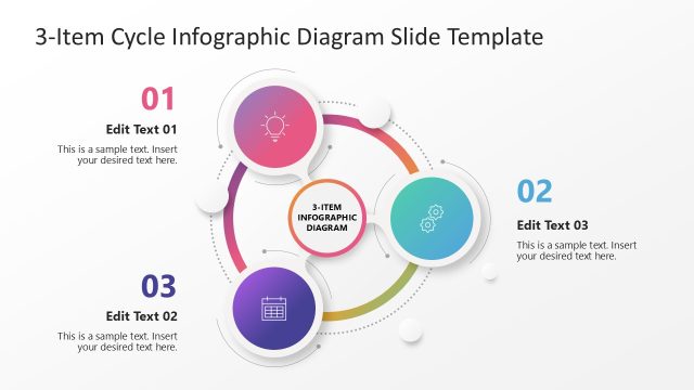 Free 3-Item Cycle Infographic Diagram Slide Template