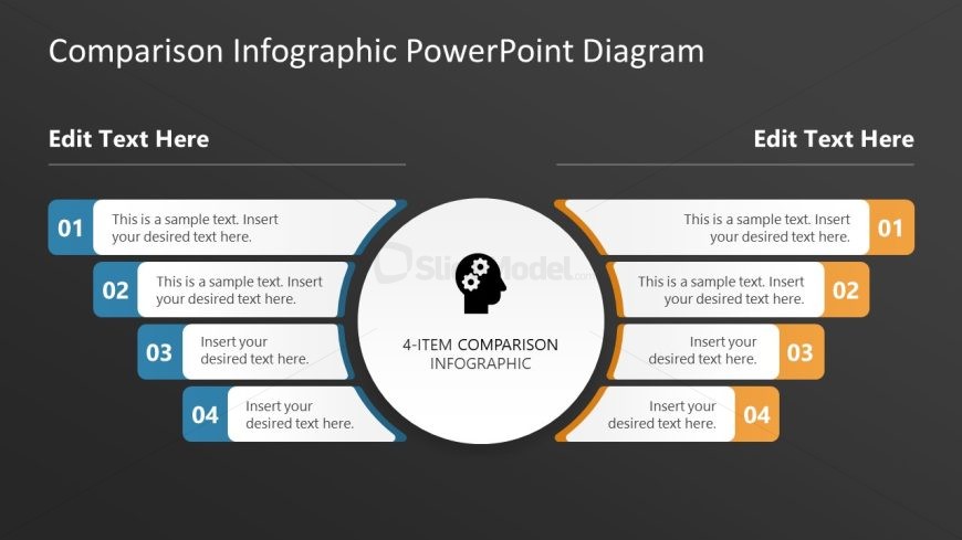 Free 4-Item Comparison Infographic PPT Template