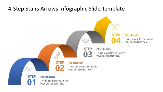 Free 4-Step Stairs Arrows Infographic Diagram – Title Slide