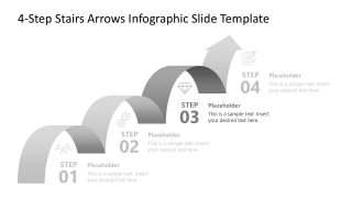 Color Highlight Slide with Infographics - 4-Step Stairs Arrows Diagram