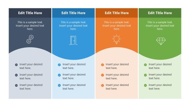 Engaging Free 4-Item Infographic Wavy Concept PPT Slide