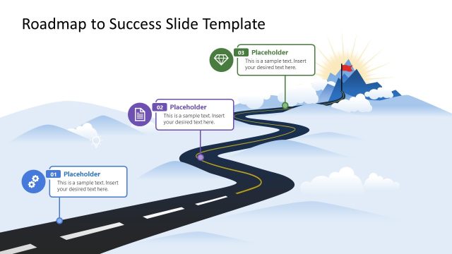 Free Roadmap to Success Slide Template for PowerPoint