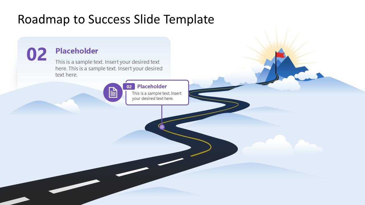 Free Roadmap to Success Slide Template for PowerPoint