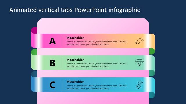 3 Animarted Vertical Tabs PowerPoint Template