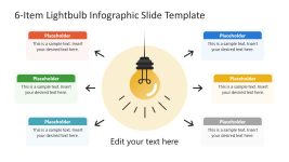 Free 6-Item Lightbulb Infographic PPT Slide Template
