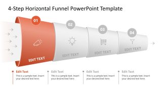 Free 4-Step Horizontal Funnel Template Slide 