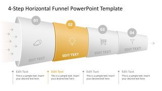 Free 4-Step Horizontal Funnel Template for Presentation 
