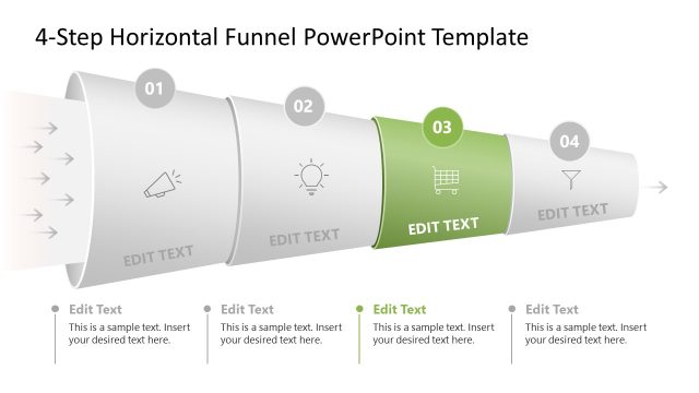 Editable Free 4-Step Horizontal Funnel Template
