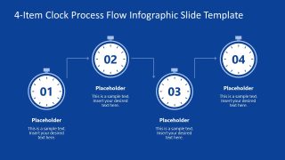 4-Item Clock Process Flow PPT Slide Template