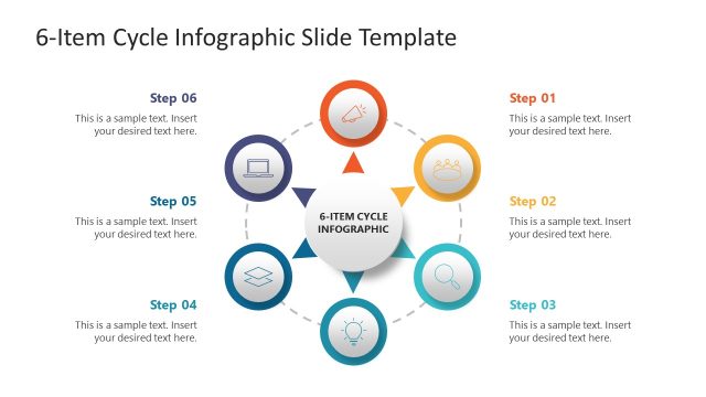 Free 6-Item Cycle Infographic Presentation Slide Template
