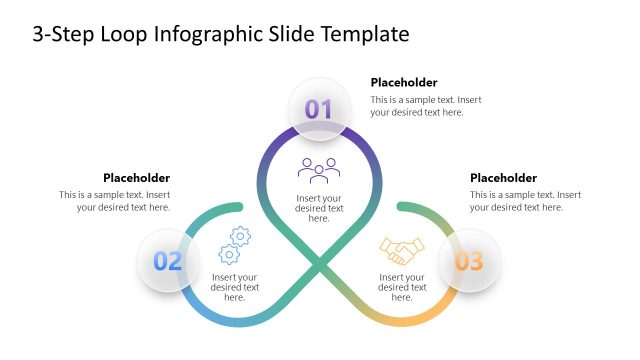 Editable Free 3-Step Infinite Loop Infographic PPT Slide