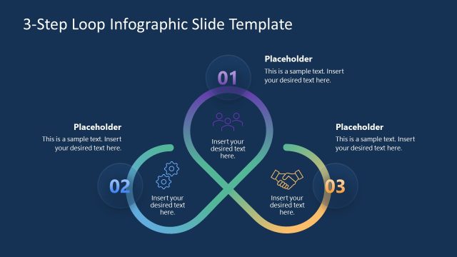 Free 3-Step Infinite Loop Infographic Slide with Dark Background