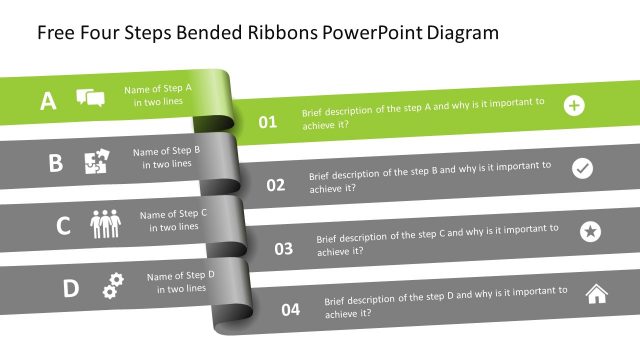 Four Blended Ribbons PPT Diagram