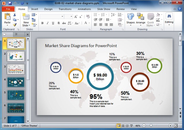 Global Market Share PowerPoint Template