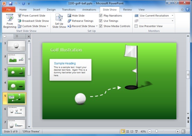 Golf Ball PowerPoint Template