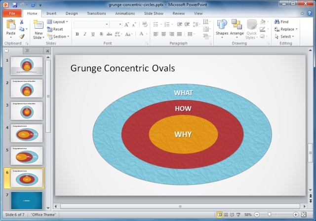 Grunge Concentric Circles For PowerPoint Template