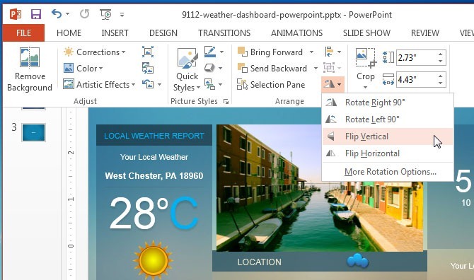 Image rotation options in PowerPoint 2013