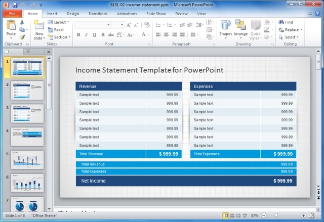 Income Statement PowerPoint Template