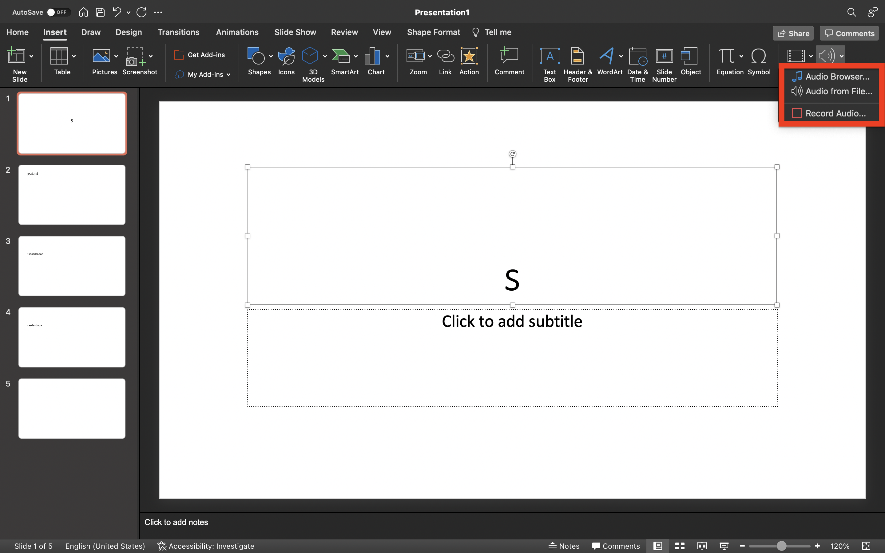 options-on-insering-a-recorded-audio-slidemodel