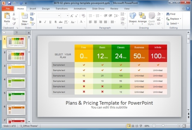 product comparison excel template