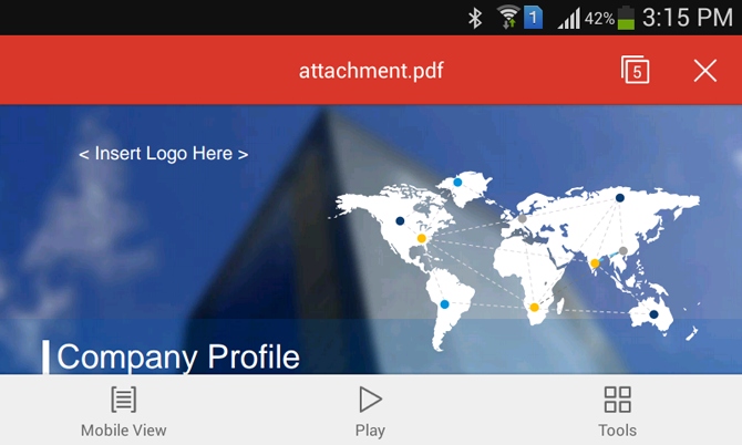 PowerPoint file converted to PDF for Android