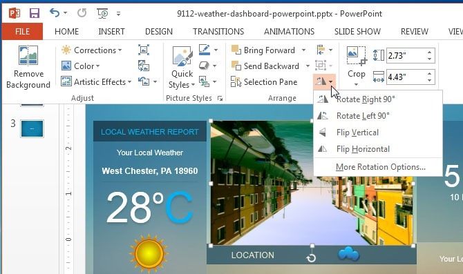 Rotate picture in PowerPoint 2013