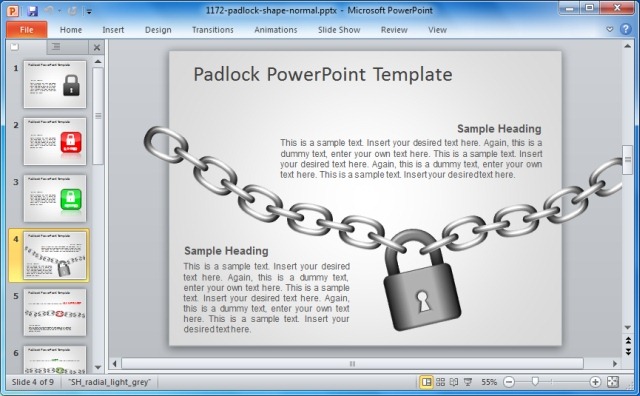 Security Padlock PowerPoint Template