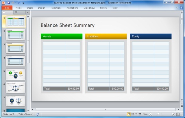 Simple Balance Sheet PowerPoint Template