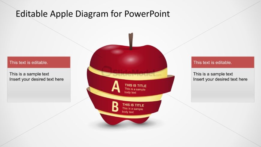 PPT Diagram Apple 2 Steps