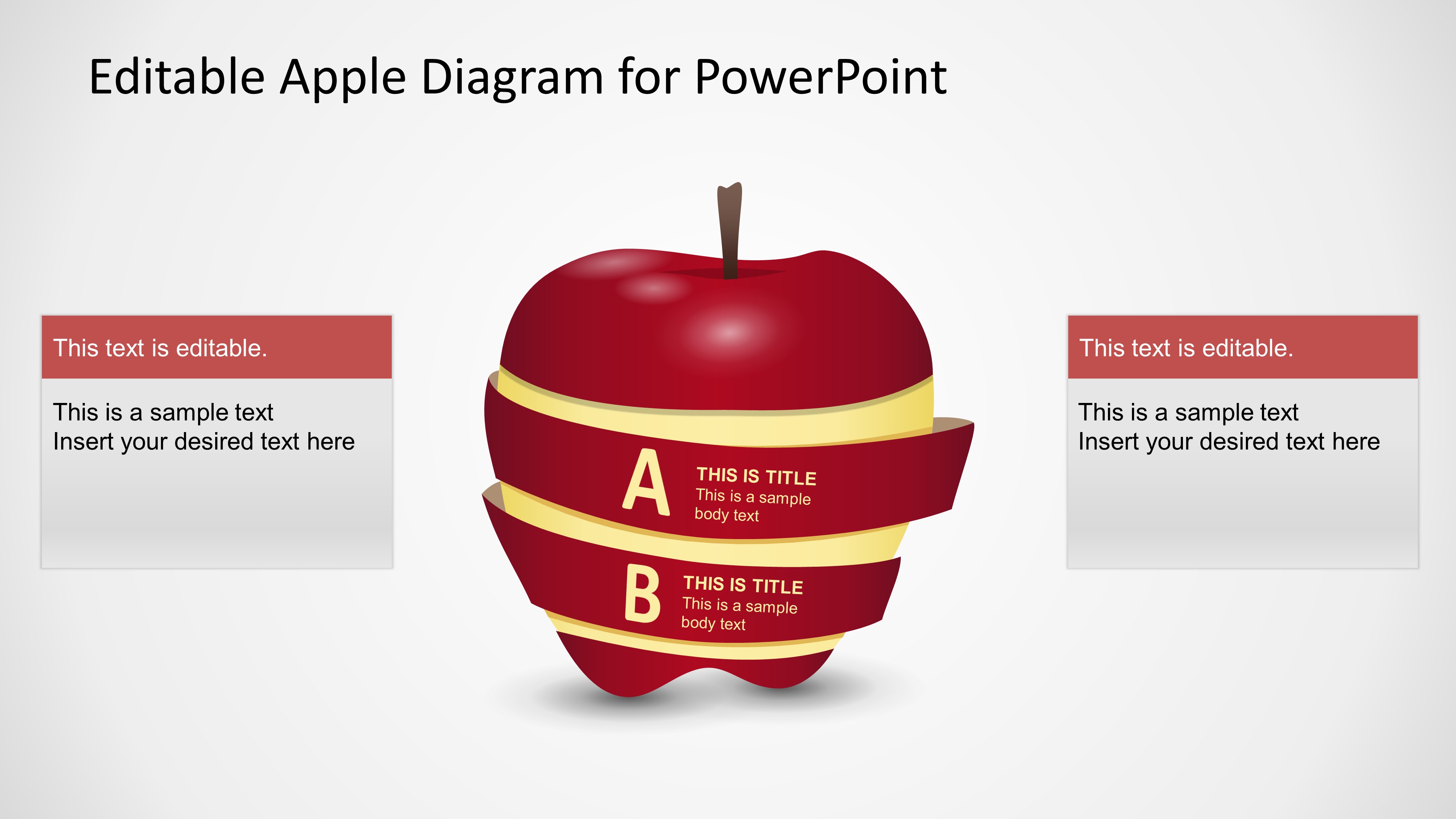 PPT Diagram Apple 2 Steps